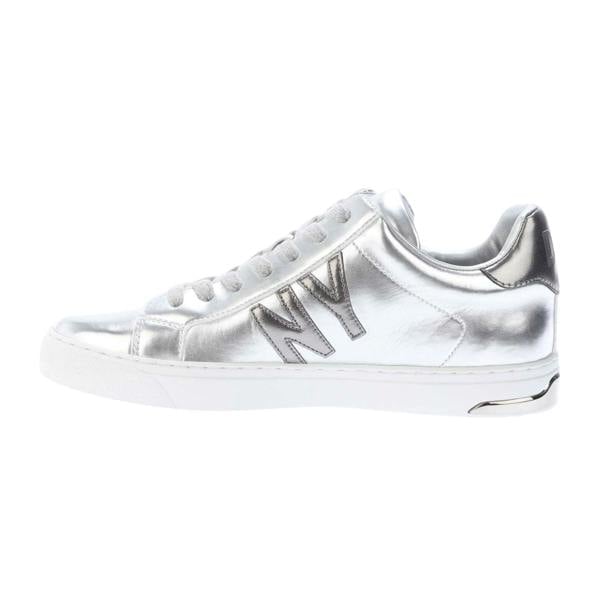 DKNY Womens/Ladies Abeni Leather Lace Up Trainers - Silver - 