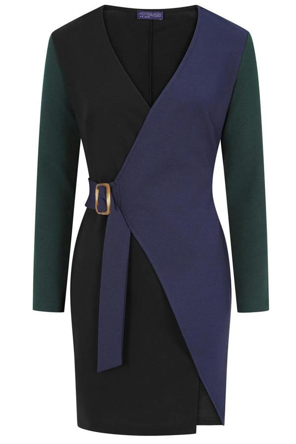 HotSquash Mini Trench Dress with Buckle Tie
