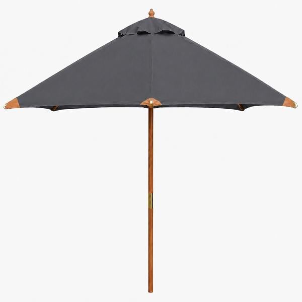 The Garden Marketplace 2m Premium Hardwood Garden Parasol Umbrella - Black