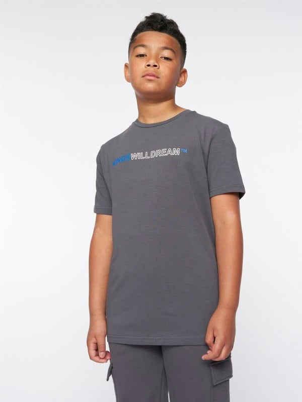 Kingswilldream Quinn T-Shirt Asphalt / Blue / White