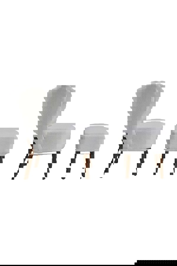 Living and Home 2Pcs Teddy Bear Fur Tufted Accent Chair with Footstool