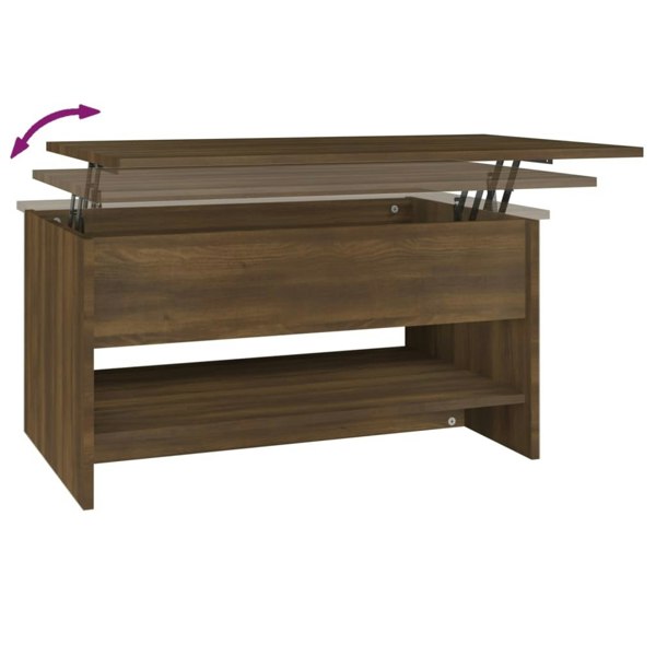 Berkfield Coffee Table Brown Oak 80x50x40 cm Engineered Wood