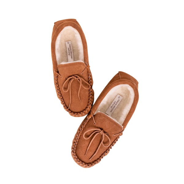 Nordvek Womens Sheepskin Suede Moccasin Slippers