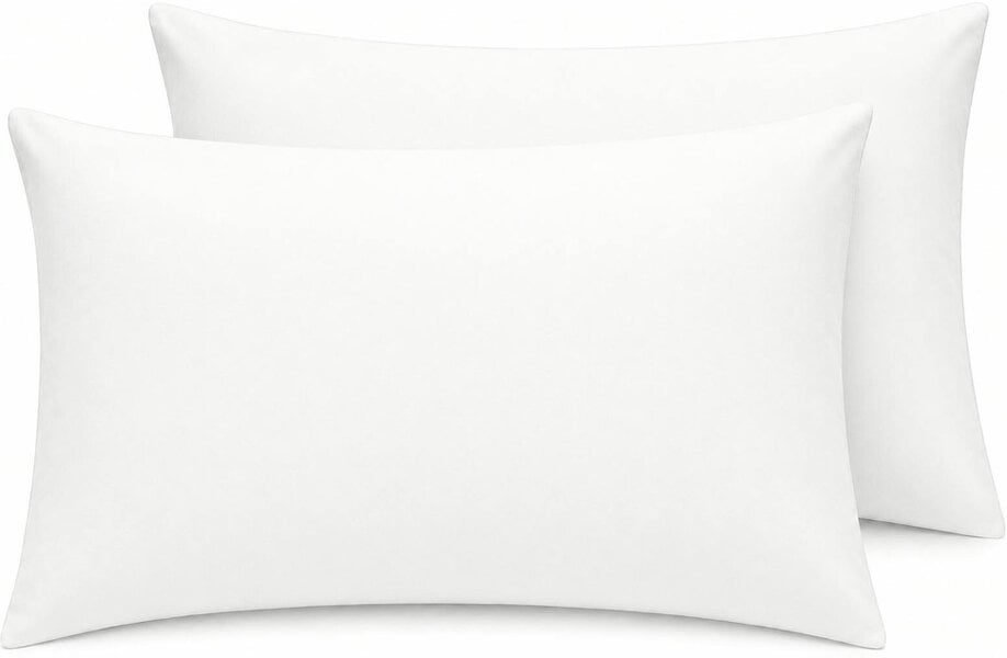 Night Zone 200 Thread Count Egyptian Cotton Pillowcases Pair – Hotel Quality Bed Linen - White - House Wife Pillow Cases