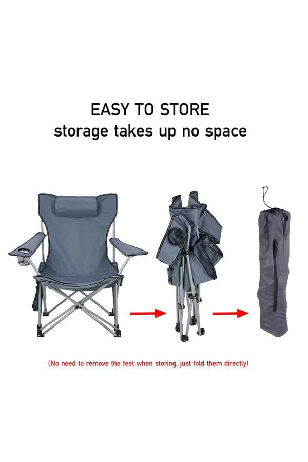 Living and Home Foldable Reclining Camping Chair with Footrest