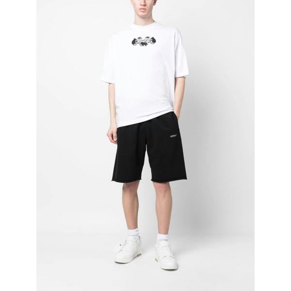 Off-White Scrubber Diag Shorts   in  Black