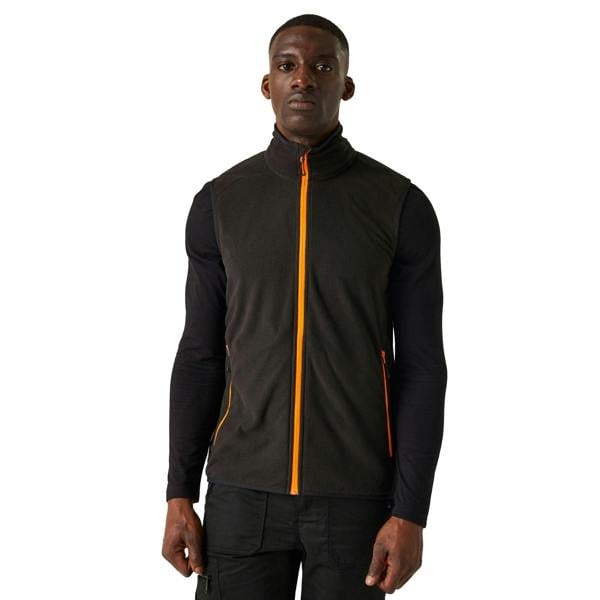 Regatta Mens Navigate Fleece Gilet - Black/Orange Pop - 