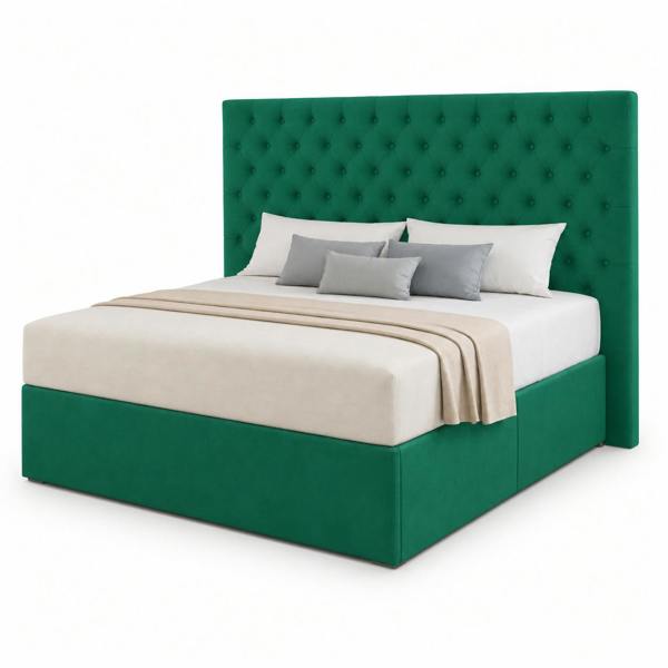 Great British Beds Topaz Divan Bed - Green Plush