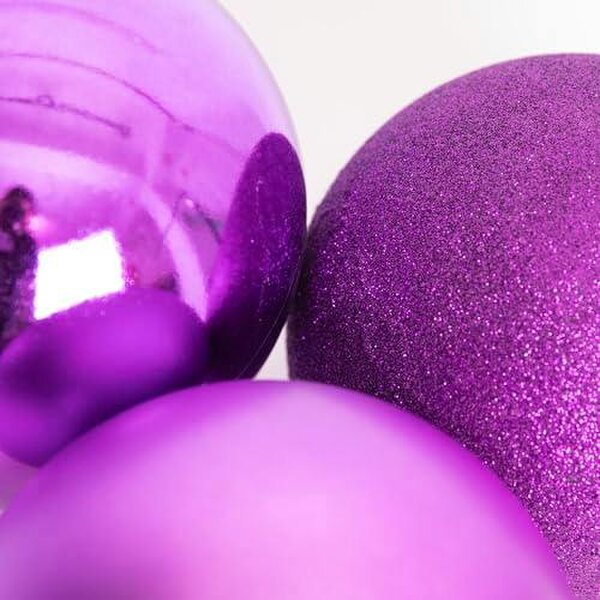 Shatchi 15cm Purple Shatterproof Christmas Baubles Set of 3 for Tree, Garland and Home Decor