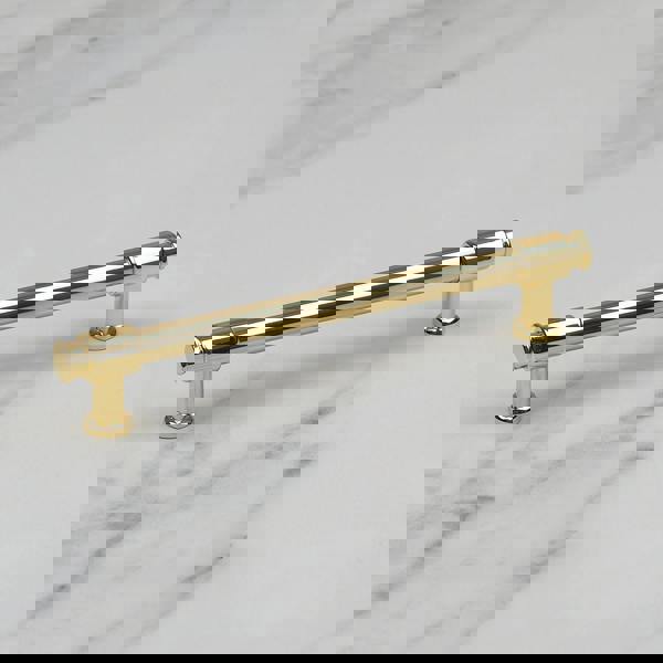 Handle & Home Polished Brass Clasp Detail T-Bar Handles