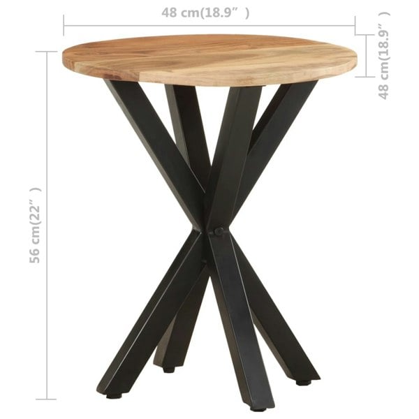 Berkfield Side Table 48x48x56 cm Solid Acacia Wood