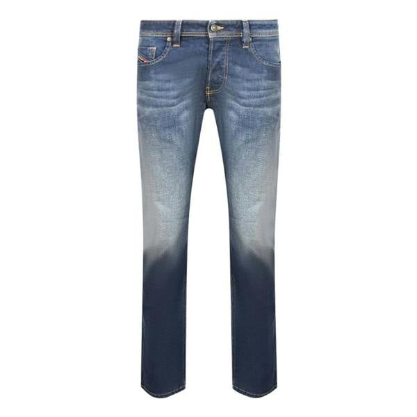 Diesel Mens Larkee-X Stone Wash Straight Jeans - Dark Blue - 