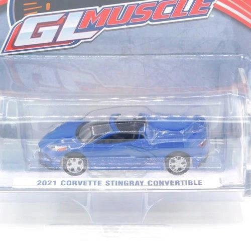 MCSlots Corvette Stingray Convertible 2021 Elkhart Lake Blue 1:64 Scale Greenlight 13370E