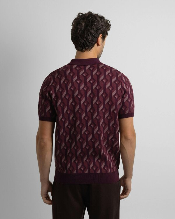 Steel & Jelly Rickman - Oval Chain Geometric Jacquard Knitted Polo Shirt