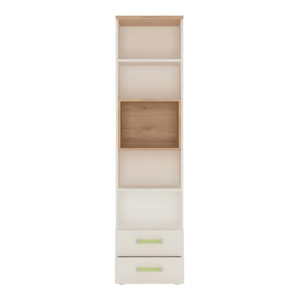 Furniture To Go 4KIDS Tall 2 Drawer Bookcase with Lemon Handles