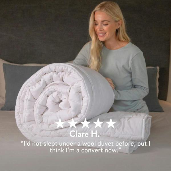 Contour British Wool Pillow & British Wool Duvet Set - Bundle height adjustable natural local handmade sustainable cotton