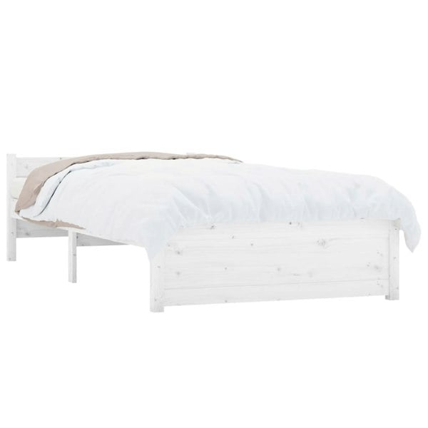 Berkfield Bed Frame White Solid Wood 90x190 cm Single
