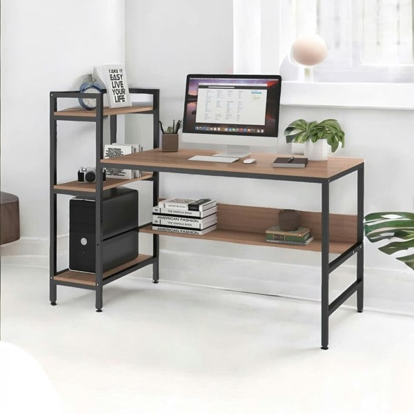 Rafaelo Mobilia Industrial Writing Desk With Steel Frame