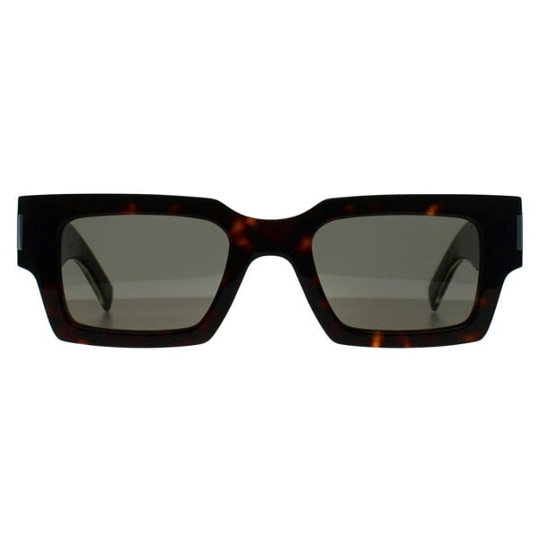 Saint Laurent Sunglasses SL572 002 Dark Shiny Havana w Silver Grey