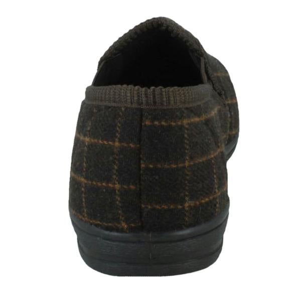 Spot On Mens Spot On Checked Upper Gusset Slipper Jaydon