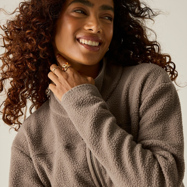 Regatta Womens Frankie Borg Full Zip Fleece Jacket - Mocha
