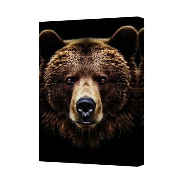 Benjamin Tate Design Grizzly Bear Portrait Canvas Wall Art for Living Room Decor