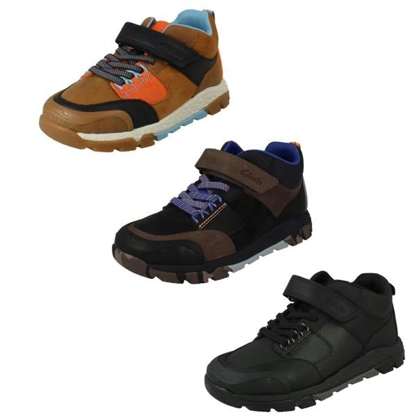 Clarks Boys Clarks PlayPrints 'Rex' Ankle Boots Steggy 2 Glow