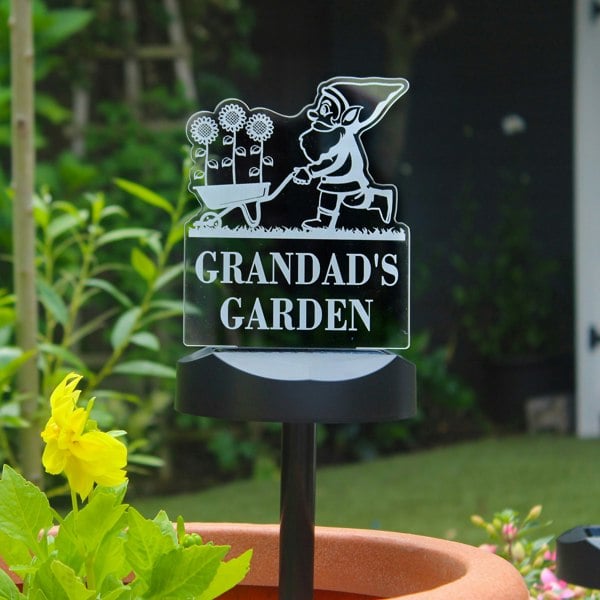 Personalised Memento Company Personalised Gnome Garden Outdoor Solar Light