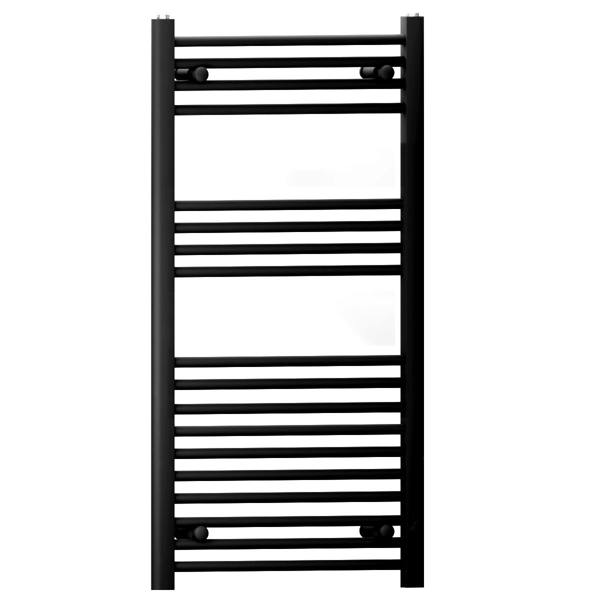 400mm-x-1000mm-Straight-Black-Heated-Bathroom-Towel-Rail-Radiator-For-Central-Heating-UK-19mm-Tube