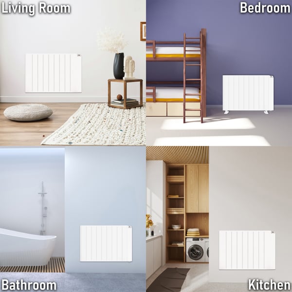 MYLEK Electric Radiator Panel Heater WIFI Smart APP Eco 2000W Bathroom Safe Wall Mounted Timer Thermostat