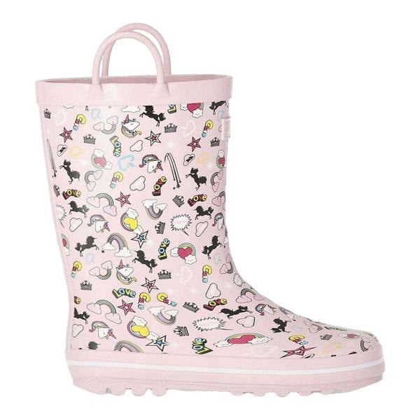 Trespass Girls Unicorn And Rainbow Wellington Boots - Pink - 