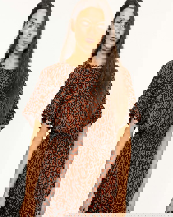 Calvin Klein Short Sleeved Printed Midi Dress