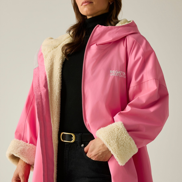 Regatta Unisex Adult Waterproof Fleece Lined Changing Robe - Pink Lemonade