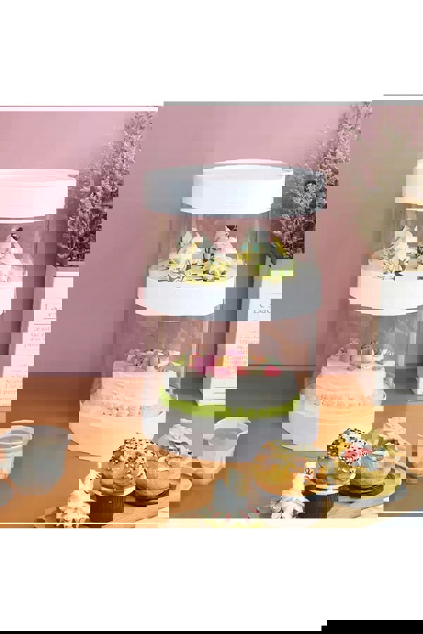 Living and Home 8-Inch Double-Layer Transparent Ribbon Packaging Box