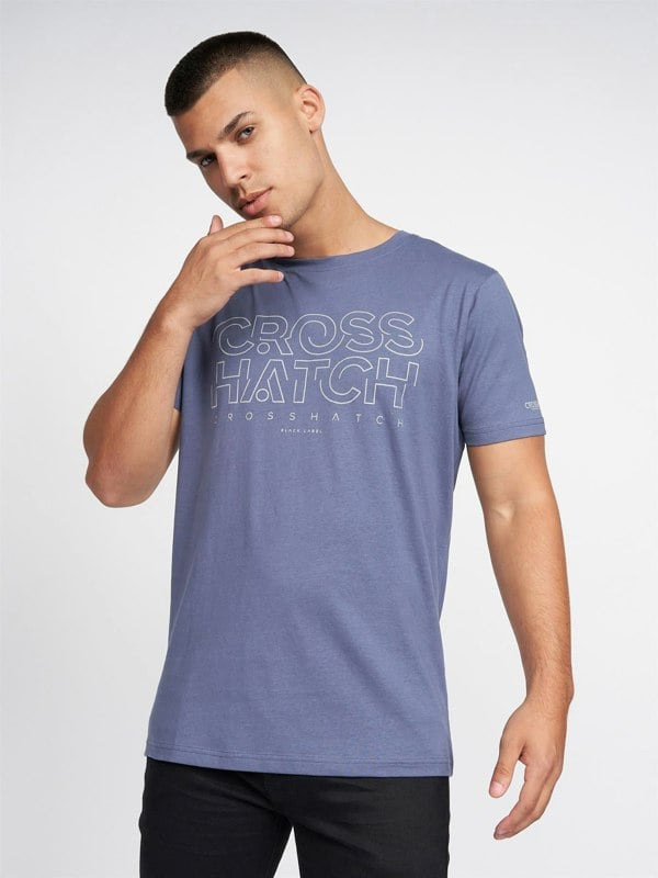 Crosshatch Helty T-Shirt Denim Blue