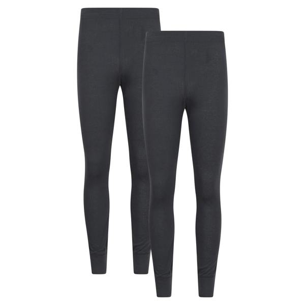 Mountain Warehouse Mens Talus Base Layer Bottoms (Pack of 2) - Charcoal - 