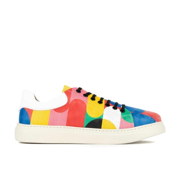 Embassy London Sun City - Groovy - Men's white sole trainer in eye catching soft leather