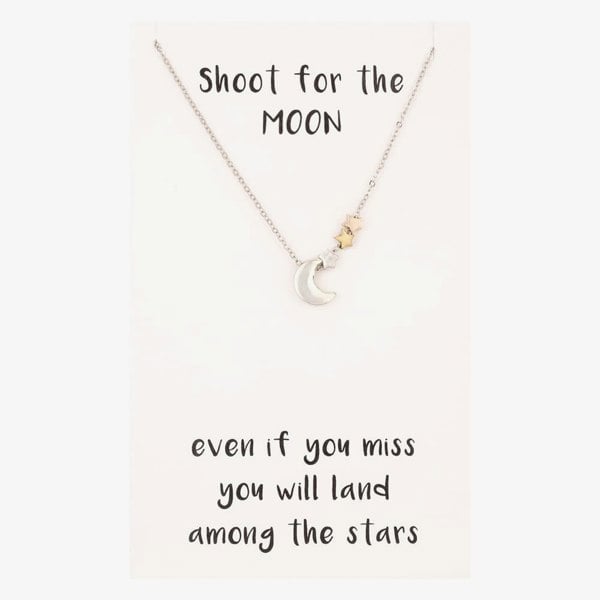 T. H. Baker Sentiments Shoot for the Moon Multi-Tone Necklace 18790