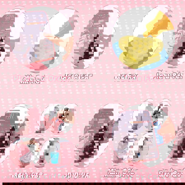 deAO Toys Kids Coffee Machine Toy with Lights, Sounds, and Order Broadcast – Interactive Pretend Play Kitchen Appliance, Perfect Gift in Pink