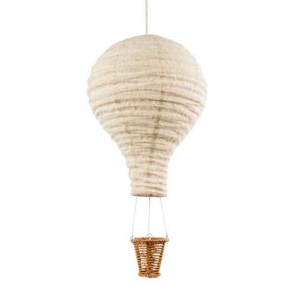 Modern Hot Air Balloon Oatmeal Linen Easy Fit Pendant Lighting Shade Image 1