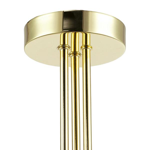 Modern Polished Gold Plated Ceiling Light Fitting with Swirl Glass Image 8