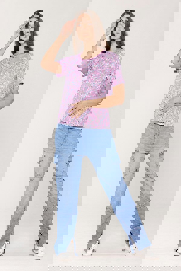 ENORSIA Light Blue Relaxed Utility Side Slit Jeans