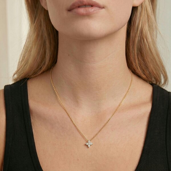 Uchi & Soto Kinmokusei Gold Floral Pendant Necklace