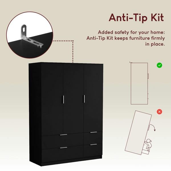 Vida Designs Trega 3 Door 4 Drawer Wardrobe