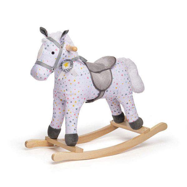 Bigjigs Toys Wooden Patterned Rocking Horse - Sturdy & Easy Grip Handles