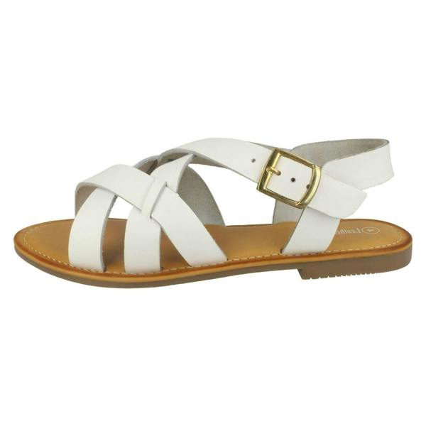 Leather Collection Ladies Leather Collection Buckle Slingback Sandals F00229