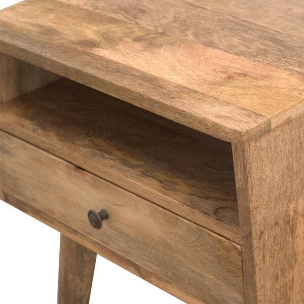 Wyld Haus Modica Rustic Mango Wood Bedside Table with Open Slot