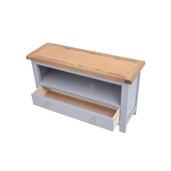 Cabinet Bits Mirano Grey 1 Drawer TV Cabinet Chrome Knob