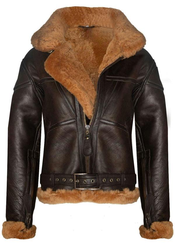 Infinity Leather Womens RAF Sheepskin Flying Jacket-Albany