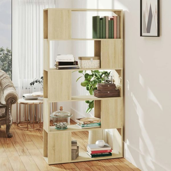 Berkfield Book Cabinet Room Divider Sonoma Oak 80x24x155 cm Engineered Wood
